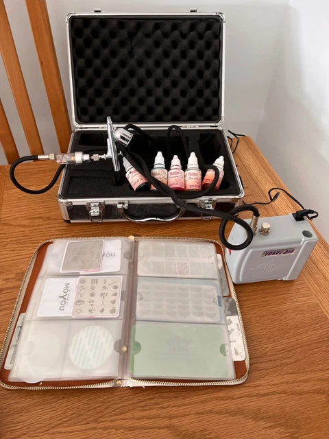 TATOO Airbrush Kompressor Kit MIT TATOO SCHABLONEN UND ZUBEHÖR