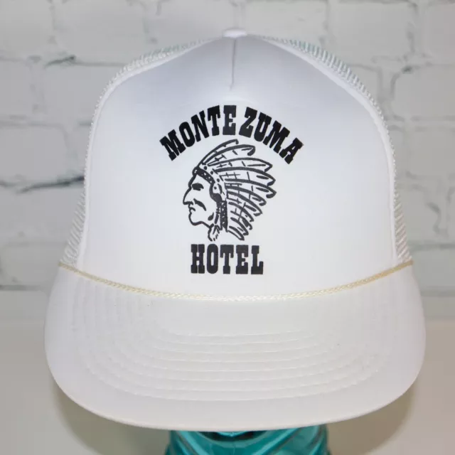 VTG Montezema Hotel Native Indian Chief Headdress Logo Cap Hat Trucker Snapback