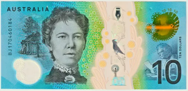 Australia 10 Dollars Polymer  Circulated Banknote World Polymer Money Currency