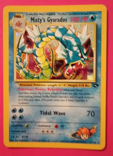 POKEMON TRADING CARDS MISTY'S GYARADOS HOLO GYM CHALLENGE  13/132 LP 2000 Nice!