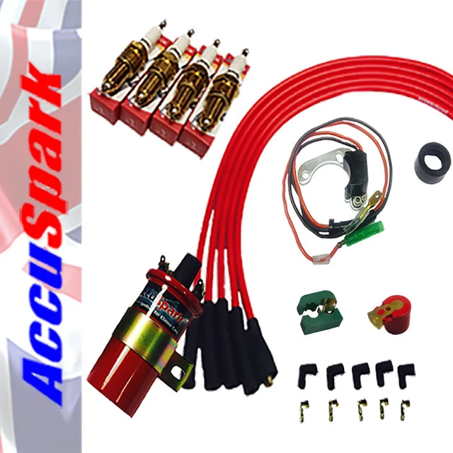 AccuSpark Electronic Ignition Kit For Lucas 25D 23D4 DM2 Distributors With Red Rotor