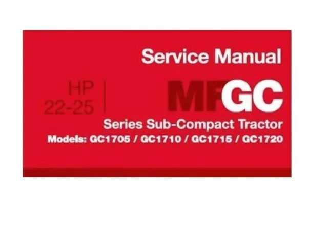 Repair Manual for Massey Ferguson 22HP-25HP GC Series