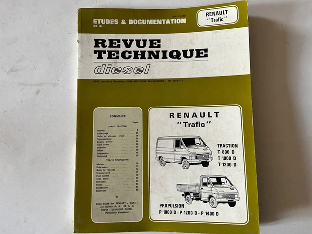 Revue Technique Automobile (RTA) Renault Trafic Propulsion - Diesel Et Essence - Occasion Très Bon État