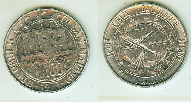 100 Lire 1977.     San Marino