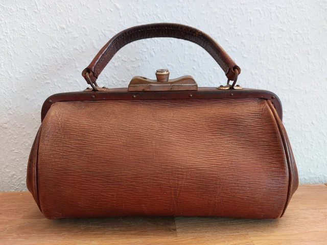 Sehr kleine alte Hebammentasche, Arzttasche, Arztkoffer - nur 24cm lang, selten! 2