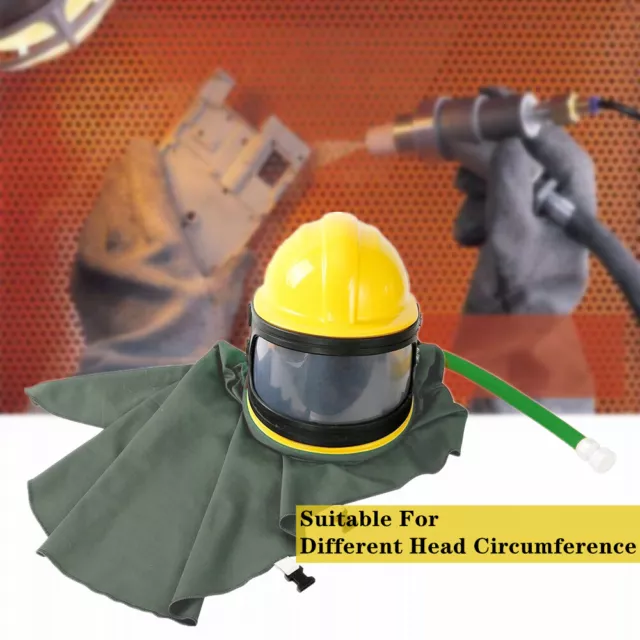 AIR FED SUPPLIED Safety Sandblast Helmet Sandblaster Hood Protector ...