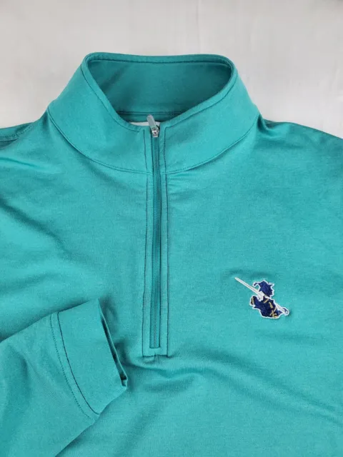 Peter Millar Sweater 1/4 Zip Pullover Mens Small Green Logo Golf