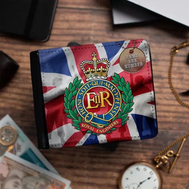 Personalised Veteran Wallet Royal Engineers Bi Fold Card Military Gift MUW33