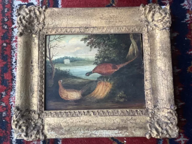 Small antique early 19th century landscape oil painting french ?