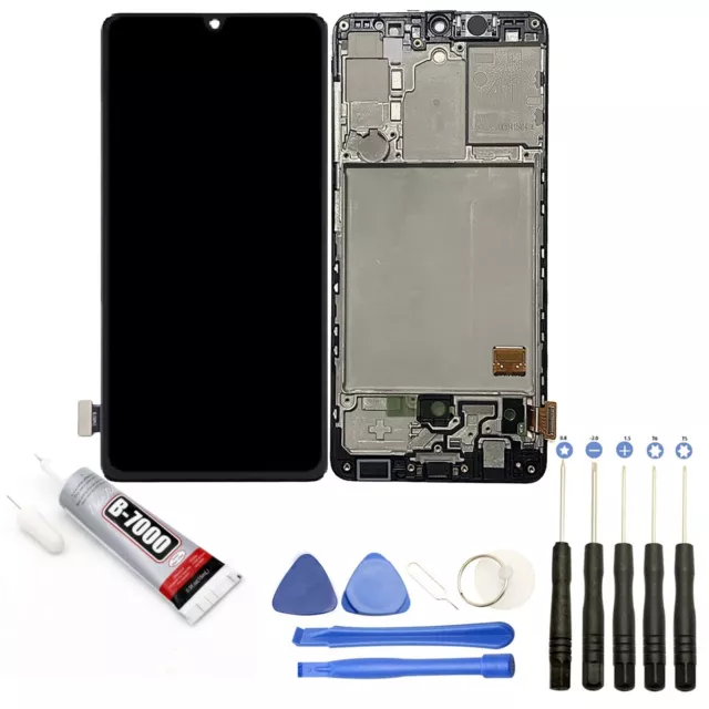 Vitre + Ecran Lcd Sur Chassis Pour Galaxy A41 Sm-A415F 6.1" Bleu + Outils+ Colle