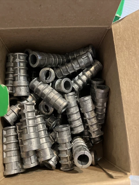 Box Of 50: Hillman 3/8” Short Lag Shield 370210 3/8” Drill 5/8 Solid Walls