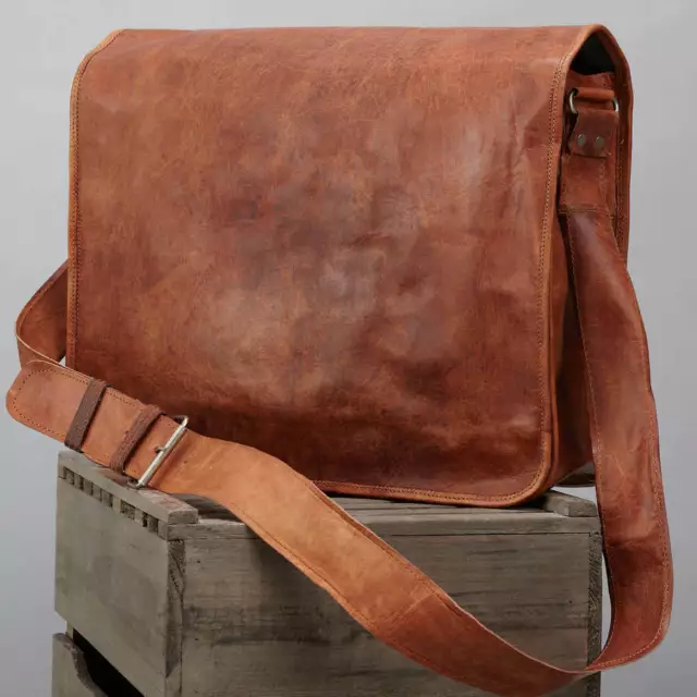 Homme Vintage Cuir Véritable Sacoche Bandoulière Messager Handmade Sac