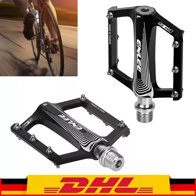 Fahrrad Pedale Fahrradpedale Pedal 9/16" Aluminium Alu Flach Plattform MTB Pedal