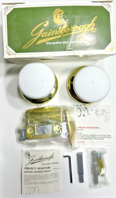 Gainsborough Privacy Door Knob Set 310 CAW BT 60 24D6 Contractor White Locking