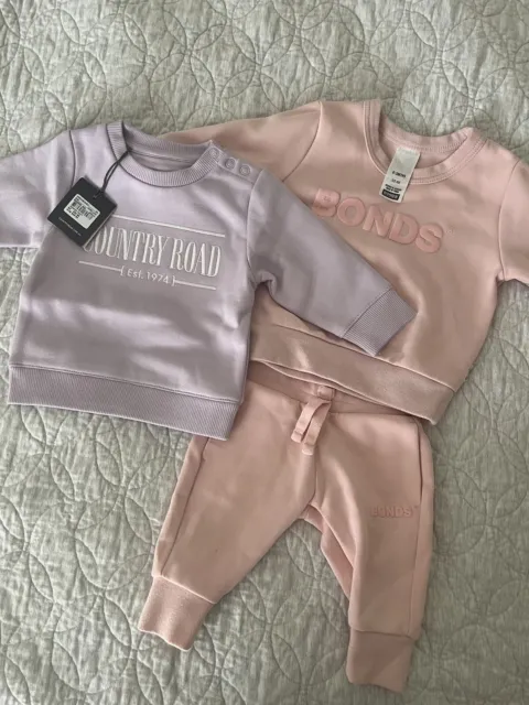 Country Road Heritage Sweat Baby Jumper And Bonds Trackset Bundle 000 0-3months
