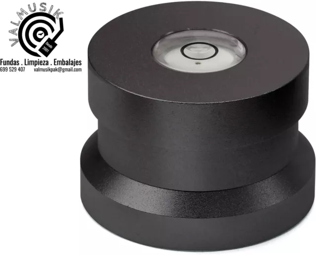 Adaptador De Aluminio Negro Con Nivel Integrado Para Discos De Vinilo 7" Single 2