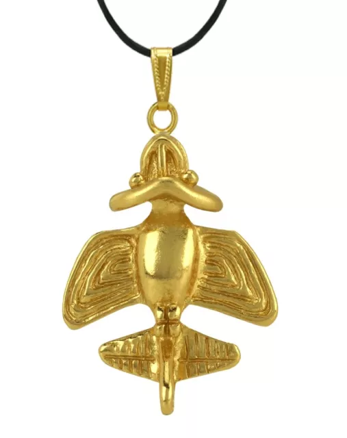 24k GP Quimbaya Ancient Flyer |Golden Jet-10 Pendant Necklace| Across The Puddle
