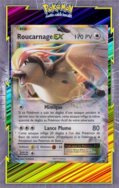 🌈Roucarnage EX - XY12:Evolutions - 64/108 - Carte Pokemon Française