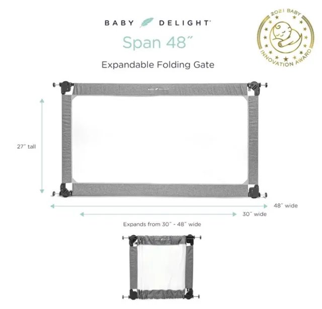 Baby Delight Go with Me Portable Mesh Baby Gate | Span 30-48"