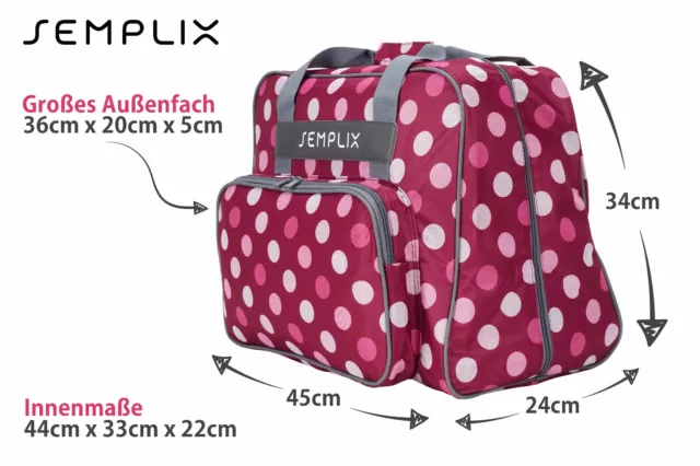 Semplix Nähmaschinentasche Polka Dots (beere/rosa) #16672 2