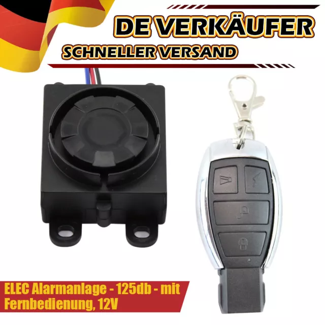 12V Motorrad Roller Alarmanlage Anti-Diebstahl mit Fernbedienung Fernstart/Stopp