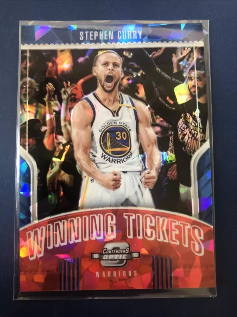 Stephen Curry Winning Tickets Contenders Optic Cracked Ice Prizm NBA Card 2018