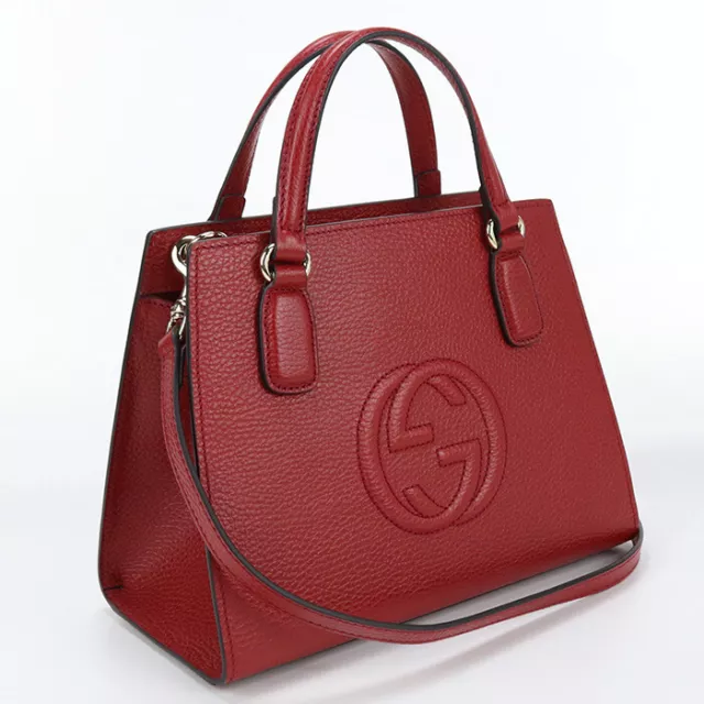 GUCCI 607722 2WAY Small Tote Bag Soho leather Red Women $1,120.00 ...