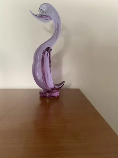 Vintage Murano Art Glass Duck Purple