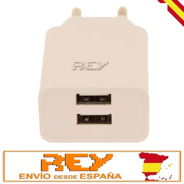 Cargador Pared Doble USB de 5v Hasta 2,1 A., Adaptador de Carga Europeo d97