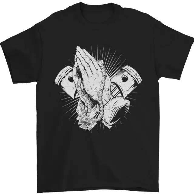 T-shirt da uomo Biker Prayer Biker moto moto 100% cotone