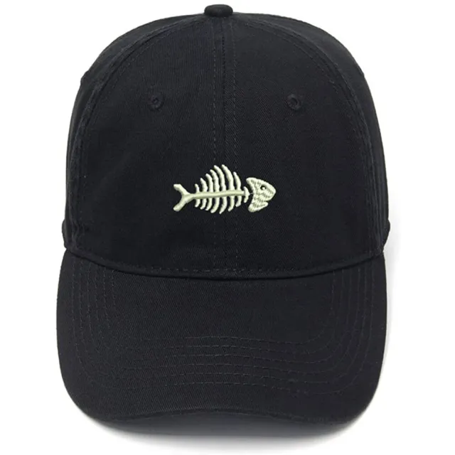 Embroidery Hat Cotton Embroidered Casual Men's Baseball Cap Fish Bone