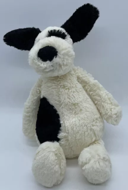 Jellycat London Bashful Puppy Dog Plush 8”Black & White Stuffed Plush Animal