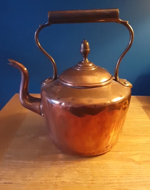 Vintage Copper Kettle 10.5”  Tall - Great Item For Display - Fireside - Heavy