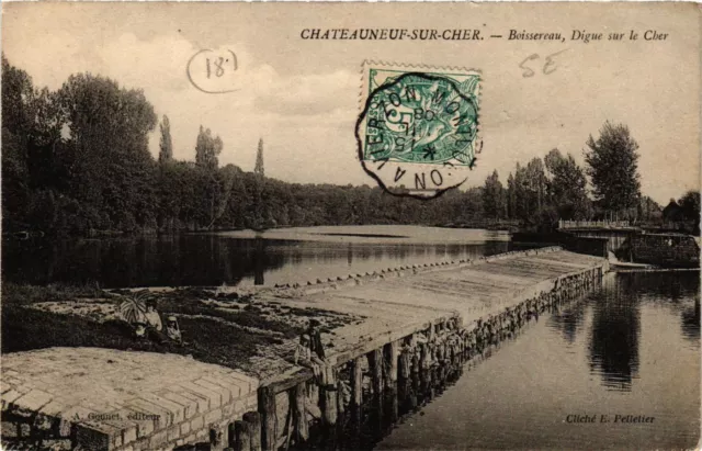 CPA CHATEAUNEUF-sur-CHER - Boissereau - Digue sur le Cher (634624)