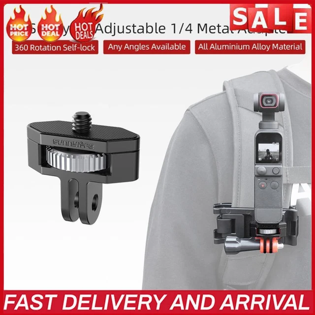 1/4 Screw Mount 360 Rotation Adjustable Universal Adapter for Sports Camera SLR