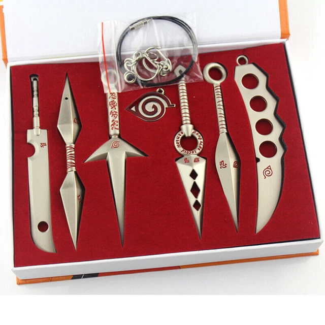 Anime Naruto Blade Keychain Kunai Sword Shuriken Knife Pendant Cosplay Prop Gift