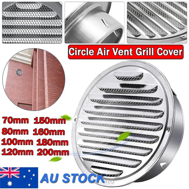 Round Metal Air Vent Cover Grilles For Ducting (70mm, 80mm, 100mm, 120mm Sizes)