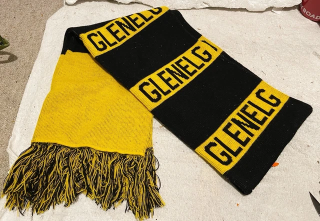 SANFL GLENELG FOOTBALL Club TIGERS Scarf VINTAGE Fringes 80s 90s