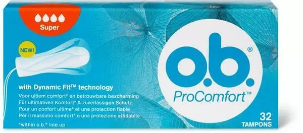 O.B Pro Comfort Tampons Super Size  32 Pcs Dynamic Fit Technology