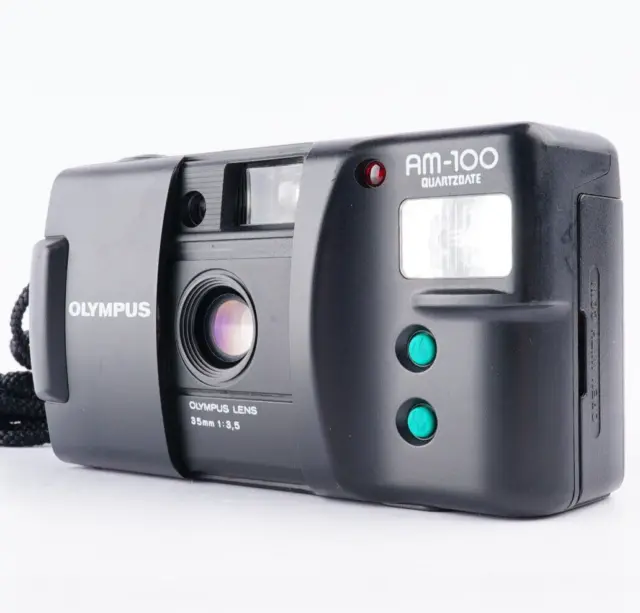 Près De Mint Olympus AM-100 Qd Point & Shoot 35mm Caméra à Film F/3.5 Japon