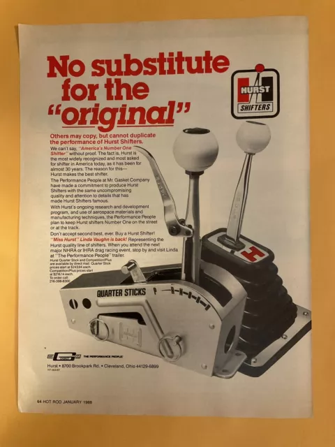 1988 Hurst Original Shifter Print Ad No Substitute Mr Gasket Co Vtg 88-2