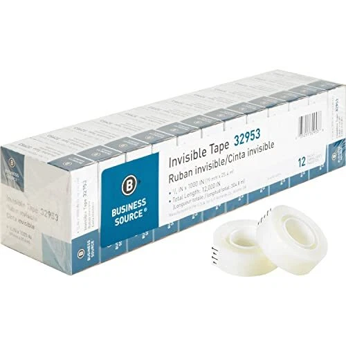 Invisible Tape 1" Core 3/4x1000 12/PK Clear BSN32953