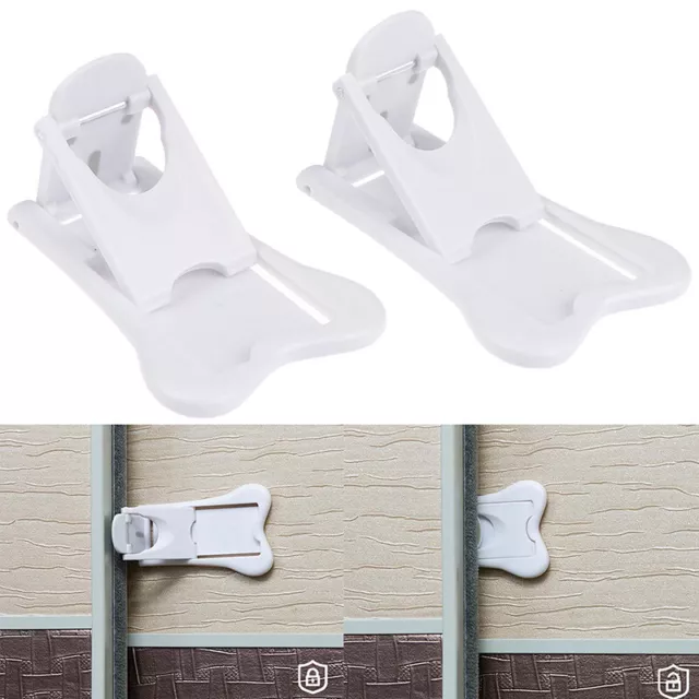 Sliding Door Lock for Child Safety Baby Proof Doors Closets Childproof EL