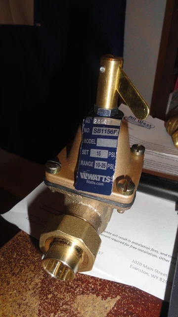 NEW Watts SB1156F BRONZE Boiler Feed Water Pressure Regulator 1/2" 1850460 PRIOR