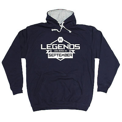 Legends Are Born In September HOODIE Starsign Month Hoody Funny Gift Birthday