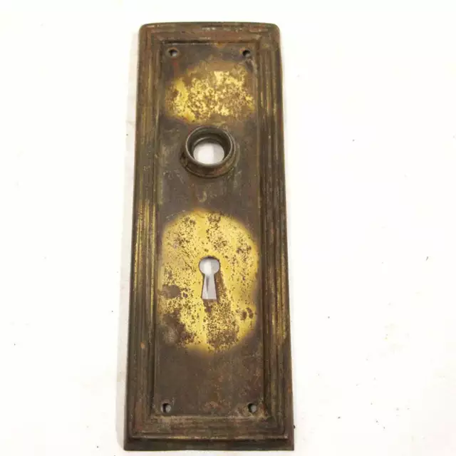 Antique Victorian Door Plate Solid Metal Rectangular Framed Design Single 2