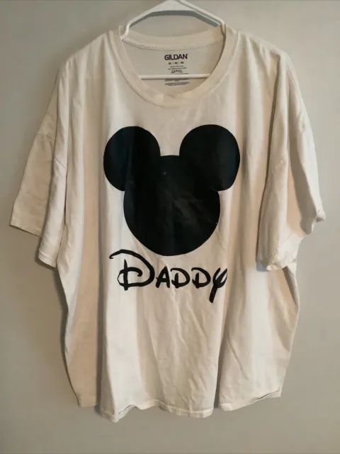 DISNEY DADDY - Mickey Mouse Ears White Dad SHIRT - Mens 3XL - XXXL
