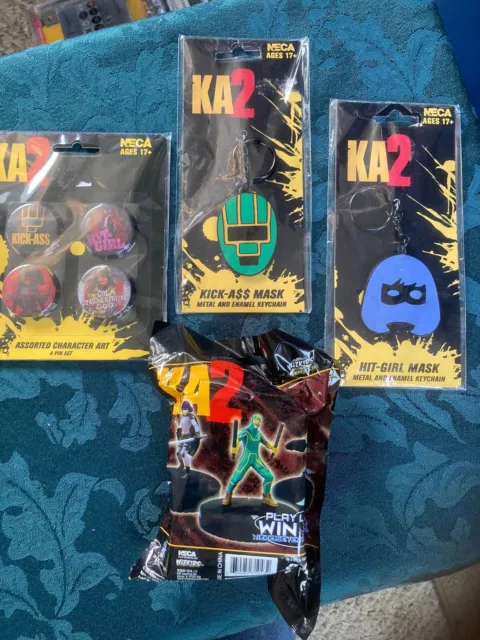 Kick Ass 2 bundle  keyring Badges Collectable Minature Game Piece