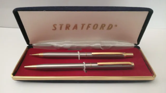 Vintage NOS Swiss Scribe Pen and Pencil Set in Original Box.