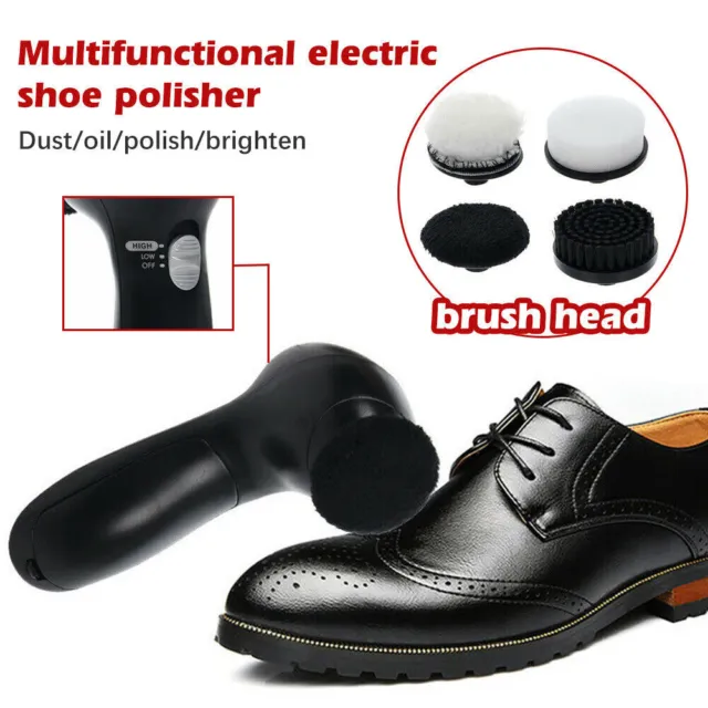2X Electric Shoes Polisher Cleaning Machine Portable Brush Kit For Leather Shine